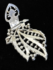 Vintage Rhodium Plated Clear Rhinestone Fancy 1940s-1950s Dress Fur Clip 2.5″ L
