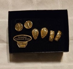 Evan St. Clair Gold Tone Diamond Dust Clip Earrings