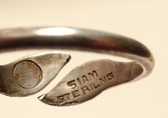 Siam Sterling Silver Ring Antique Size 3.25