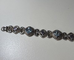 Vintage Silver 925 Blue Topaz Amethyst Bracelet