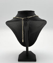 Vintage Coro Thermoset Necklace Blue Gray Leaf Choker Gold Tone Mid Century