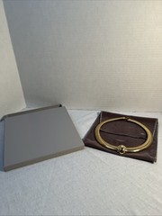 AVON 1886-1986 Gold Tone Omega Rhinestone Choker Necklace 100th Anniversary VTG