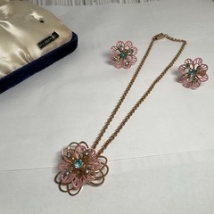 Jo Anne Jewels Elegance Original Box 24k Gold Plated Earrings Necklace PRISTINE!