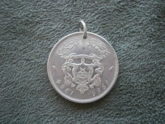 Hassan II Morocco 1 Dirham 1965-1384 Coin Bracelet Charm Pendant 6.0g