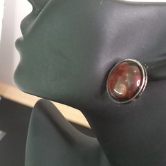 Vintage Baltic Amber Stud Earrings Cognac Sun Spangles Open Back Silver Tone
