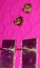 925 Sterling Silver Modernist Solid stud earrings .75 ” Style Of Lois Hill