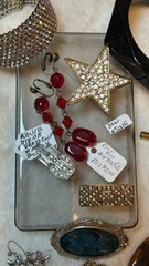 Vintage Jewelry Lot Some Signed Rhinestone Brooch Necklace Clip Earring Over 25!