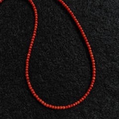 2mm Natural Italian Sea Red Coral Smooth Round Beads Genuine Red Color Necklace.