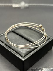 Vintage 7″ Sterling Silver 3-Strand Bracelet 6 Grams Rigid G24