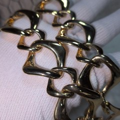 Yves Saint Laurent YSL Chain Necklace Gold Tone Chunky Vintage
