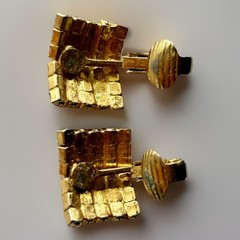 Vtg Avon Star Spangled Banner Dangle & Rhinestone Flag Clip On Earrings 3, 4g