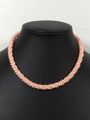 Vintage Pink Faux Pearl Cluster Bead Choker Necklace Classic MCM 15 in Collar
