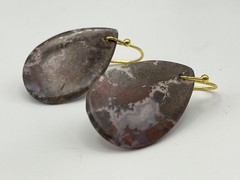 Wonderful Jasper/Agate Gold French Wire Earrings lightweight!