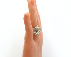 925 Sterling Silver White Topaz Bubble Dome Ring Chunky Statement Sz 6 Jewelry