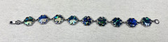Vintage Abalone Shell Bracelet Flower Chain Iridescent Tropical Y2K 90s Jewelry