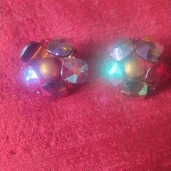 Marvella Clip On Earrings With Aurora Borealis Rhinestones