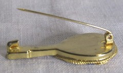 VTG Micro Mosiac Mandolin Brooch Goldtone – Preowned
