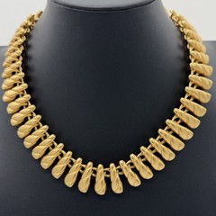 Vintage Anne Klein Necklace Chunky Gold Tone Statement Runway Bold Brushed Matte