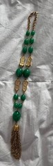 VINTAGE CROWN TRIFARI L’ORIENT ASIAN INSPIRED JADE TASSEL NECKLACE