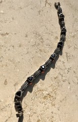 ❤️✨Genuine VINTAGE STERLING SILVER MARCASITE GARNET HEART ESTATE Tennis Bracelet