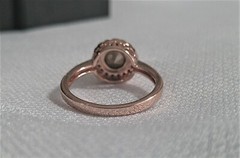 Vintage Signed Rose Gold Plated & Morganite Engagement Ring size 9
