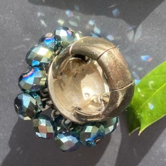 Vintage Ring Estate Jewelry Pre-owned Purple Briolette Crystal Cha-Cha Any Size