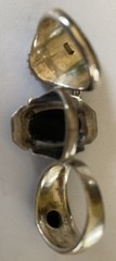 Vintage Sterling Silver 925 Marcasite Onyx Ring Lot ~ Compartment Ring ~ Deco ~