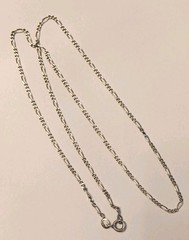 Sterling Silver 925 2mm Figaro Chain 18″ Necklace – 4g