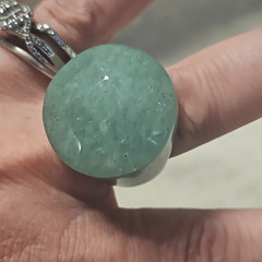 Vintage Genuine Jade Jadeite Massive Dome Cocktail Signet Ring Size 10 21g