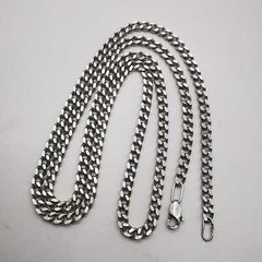 Vintage 925 Sterling Silver 24.8″ Curb Chain Necklace 24.86g Unisex Adult
