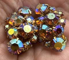 Crystal Rhinestone Brooch Earrings Set