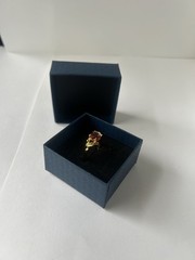 Vintage Red Cubic Zirconia Ring Gold Plated Womens Size 7.5