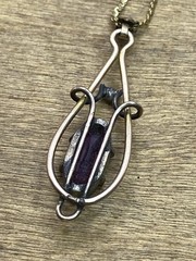 Vintage 1950s Italy 14k GF Amethyst Pendant Necklace 15”