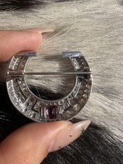 🩷 Was $12000 Art Deco Platinum 4.5ct Old Mine Diamond Pink Tourmaline Horseshoe