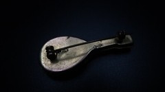 Vintage Mandolin Mosaic Brooch Made in Italy 4.5cm BB5