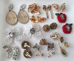 Vtg Lot 14 Pairs Earrings Clip On Screw Back Barclay Napier Alice 11 Unsigned