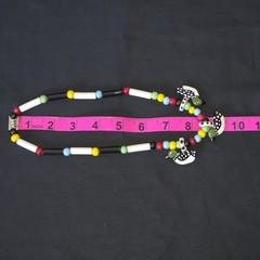 VTG Flying Colors 3 Duck Colorful Ceramic Bead Necklace Bold Statement