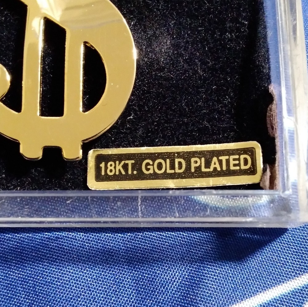 18KT Gold Plated Gold Dollar Sign Fashion Jewelry Pin Brooch