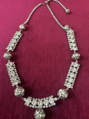 FABULOUS DRAMATIC STATEMENT VTG RHINESTONE DRIPPING TASSEL BIB NECKLACE