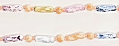 Vtg Glazed Porcelain Bead Necklace Hand Knotted Seaside Mermaid Beach Boho