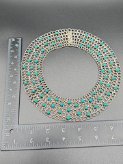 Vintage Taxco Sterling Mesh Link Necklace(14in) & Bracelet (6.75in) Set 130.87gm