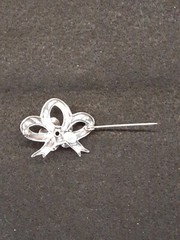 Vintage Sterling by JewelArt Rose & Bow Brooch 1.25″ x 1″ 5gr