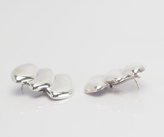 Sylvia Sims beautiful one of a kind sterling silver abstract modernist earrings