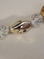 VTG AB Beads Metal & Glass Chrome Beads 24″ Haskell? Necklace Pat. No. 3427691