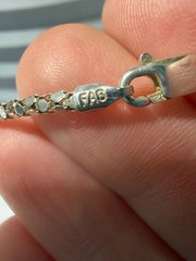 Vintage Sterling Silver Chain Snake Scale Popcorn 24″ 6g Gorgeous Stamped FAS