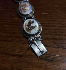 Roman ‘Days Of The Week’ Carved Shell Cameo Bracelet 800 Silver See Pics/Desc