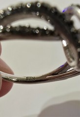 Vintage Signed SUN Sterling Black & White Diamond Ring Size 7