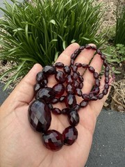 Wonderful Amber Cherry Bakelite Necklace 56 Grams