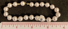 Vintage Japan 1950’s Faux Pink Pearl 7″ Bracelet 8mm Pearls