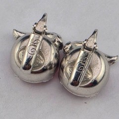 Little Vintage Eisenberg Crystal Pink Rhinestone Rhodium Finish Clip Earrings
